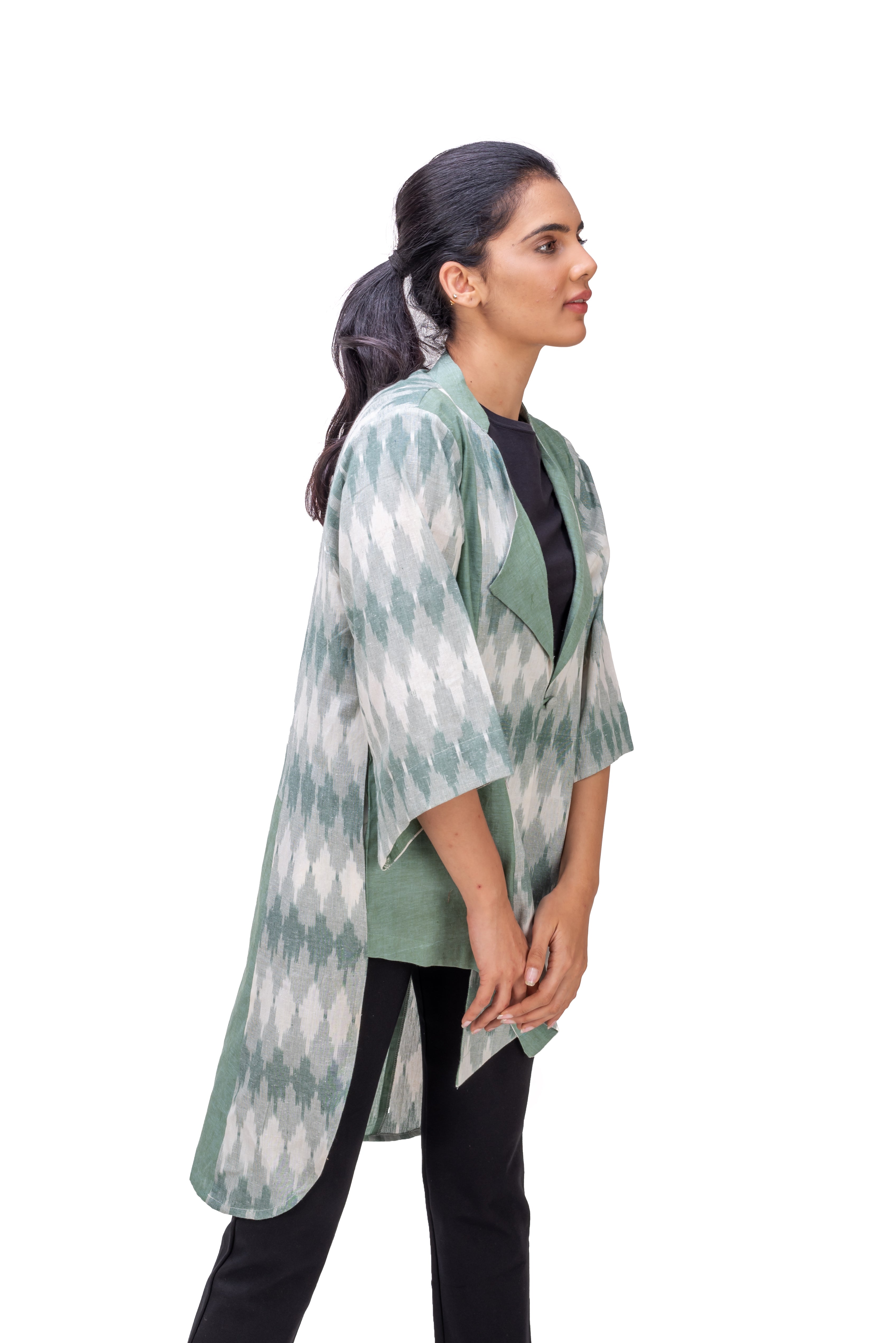 426-169 White Lotus "Song" Women's Multicolor Kimono coat