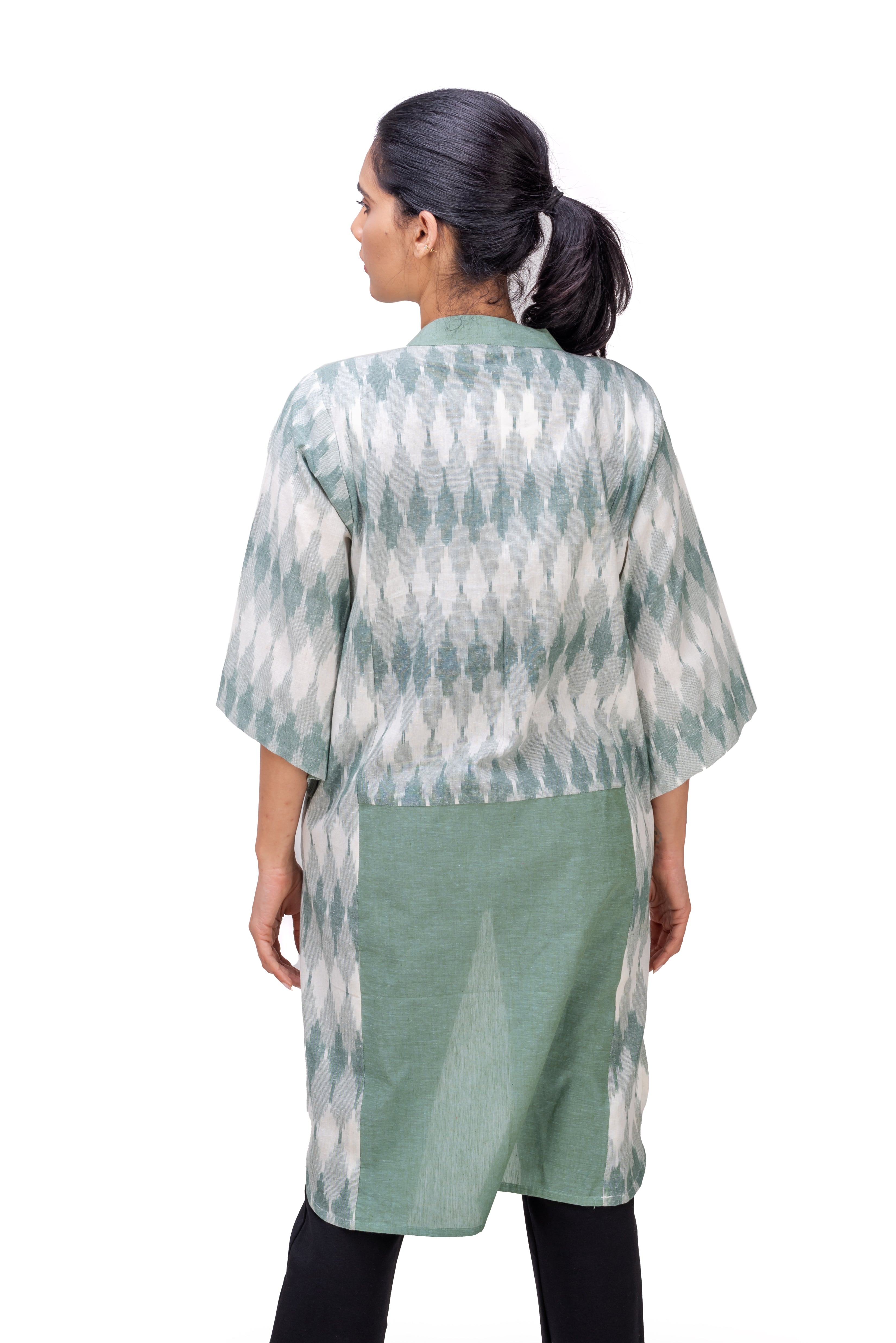 426-169 White Lotus "Song" Women's Multicolor Kimono coat