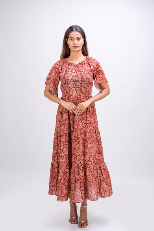 554-126 White Lotus "Joy" Women's long Maxi Dress